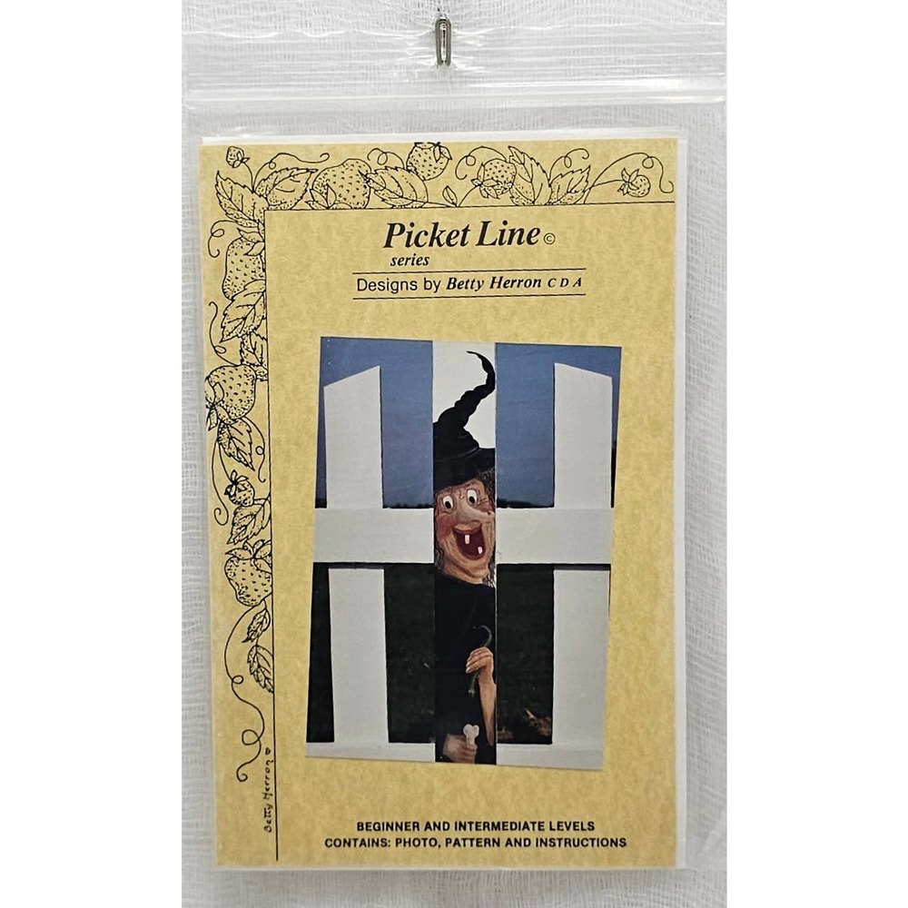 Witch VTG Picket Line Painting Herron UNCUT